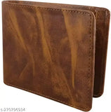 Trendy Zhermack PU Leather wallet, faux leather accessory with 2 zip compartments, 5 card slots, and coin pocket. Classic design, hand-stitched, dyed, and aged. Solid pattern, free size (11x9 cm). Affordable quality. Made in India