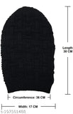 Woolen slouchy beanie cap, premium quality, soft, comfortable, keeps warm in cold temperatures - embroidered pattern, suitable for outdoor activities and tracking, fleece lining inside, country of origin: India