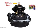 Resin Kamal Adiyogi backflow incense holder with 51 cones, handcrafted by skilled artisans. Perfect for yoga, meditation, home decor, or gifting