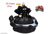 Resin Kamal Adiyogi backflow incense holder with 51 cones, handcrafted by skilled artisans. Perfect for yoga, meditation, home decor, or gifting