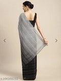 Weightless pedding saree in Georgette fabric with striped sequined blouse, free size, India origin
