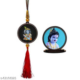 Premium Krishna car hanging idol & Kanha Makhanchor dashboard showpiece (Indian origin), spiritual and stylish car accessory for a divine touch