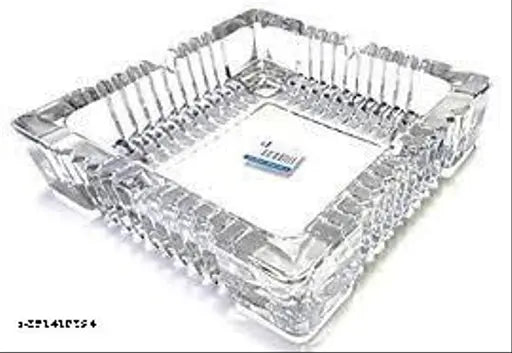 Transparent crystal tortoise square plate (4x4 inches), ideal for home decor and Vastu-compliant gifting