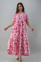 Printed rayon kurti, short sleeves, Jivika brand, Indian fashion