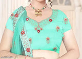 Beautiful Sea Green Embroidered Semi-Stitched Lehenga Choli by Gopinath Enterprise, ideal for women's festive occasions