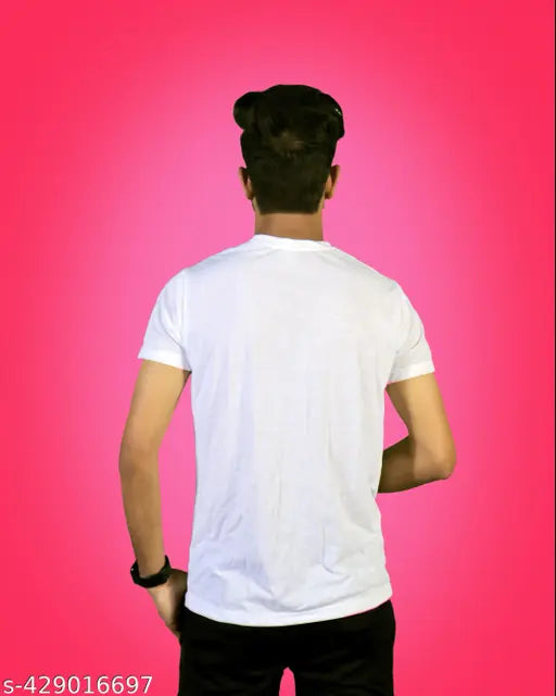 Mens Round Neck Kiss Print Half Sleeve Polycotton Casual TShirt, pack of 1 - playful, comfortable, and versatile design for men and boys