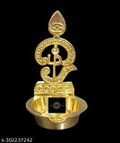 Brass handcrafted OM Vilakku - Murugan showpiece, intricately designed Indian artifact, 1.5cm x 1.5cm x 1.5cm