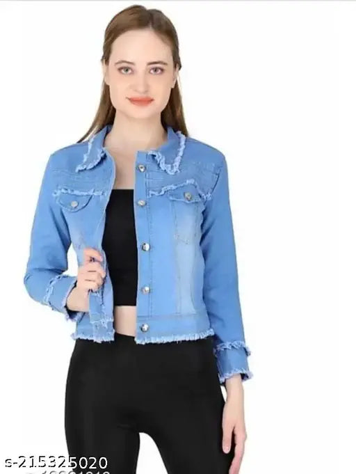 Denim waistcoat for women, solid pattern, Urbane Fabulous Jackets, long sleeves, size S-XL, made in India