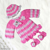 Handmade wool frock for baby girls, pure wool long sleeves, Indian origin - 6-9 months, 6-12 months, 9-12 months sizes on display