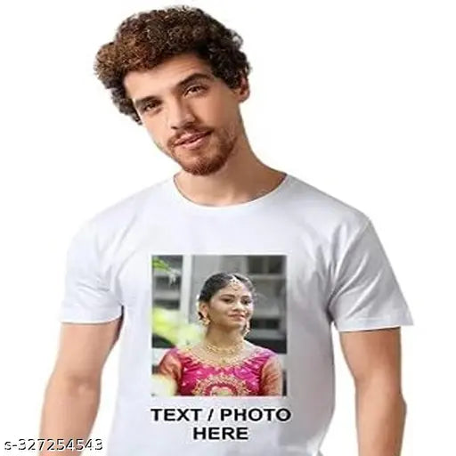White cotton blend half sleeve t-shirt by Cool Art, perfect for gifting