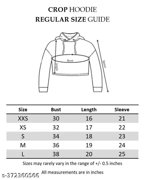 Soft cotton blend girls' crop top hoodie with printed design, suitable for western style. Available in multiple sizes from 4-16 years old. Made in India