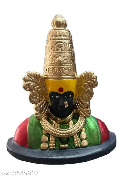Handcrafted Shree Mahalaxmi Kolhapur Aai idol for car dashboard, polyresin artifact (3"x1.5"x20.5"), Indian made