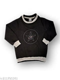 Attractive Little Star cotton sweatshirts for party use, printed with stars and stickers. Available in sizes 1-2, 2-3, 3-4 years. Made in India." (125 characters)