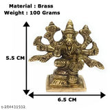 Brass Varahi Amman 8-handed statue, Lord Vishnu's Varaga Avatar, small 4x4 cm idol, 100 grams, India origin