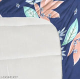 Glace cotton, superfine double size fitted bedsheet with 2 pillow covers, ideal for 6-inch mattress (India)