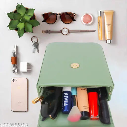 Brown Faux Leather Sling Bag - Spacious, classic, and stylish for women