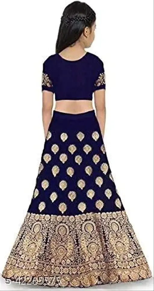 Embroidered satin lehenga-choli with dupatta set for girls parties, 14-15 years, Indian embroidery work