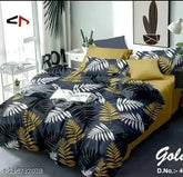 Madhu Textile Glace Cotton 220 TC botanical double bed sheets & pillow covers set (90x90 inches), soft, fade-resistant, and machine washable