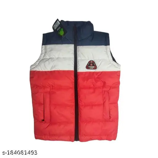 Colorblocked polyester sleeveless jackets for kids, 12-13 years, India