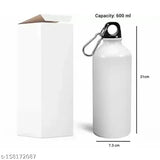 White aluminum BTS creative sipper bottle, ideal for active individuals and gifts for girls, 600ml capacity, eco-friendly and reusable, India origin