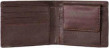 Brown PU men's wallet, solid pattern, 5 compartments, free size (12cm x 5cm), additional photo & card sleeves, durable leather feel, compact, lightweight, portable, perfect gift for men, made in India