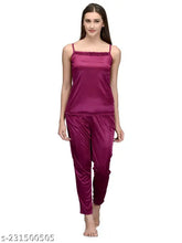 Satin top & pajama set, 12 colors, XS-XL, luxurious Indian-made sleepwear for women