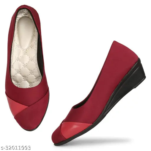 Cherry synthetic slip-on bellies for women: stylish, comfortable footwear for everyday wear