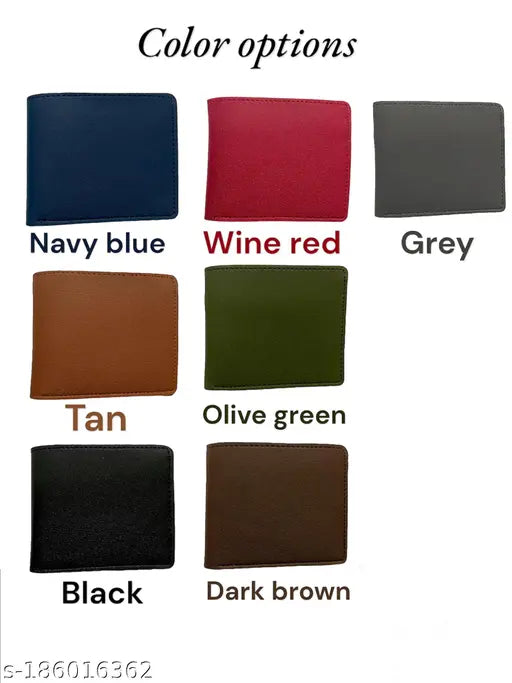 Customized leather wallet for men, personalized gift item, solid pattern, free size (10x11 cm), made in India