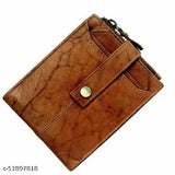 Brown genuine leather mini wallet with 9 card slots, perfect for storing personal items, featuring a sleek design and classic look, ideal for everyday use or special occasions