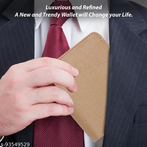 TnW Miller RFID blocking artificial leather wallet, solid faux leather men's accessory, 2 compartments, perfect size for pocket or travel bag, India origin