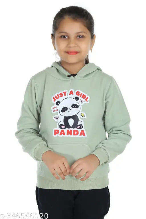 Printed polycotton hoodie for kids, cute winter wear with long sleeves and zipper. Girls fashion trend in various sizes (4-5 Years, 5-6 Years, etc.). Made in India
