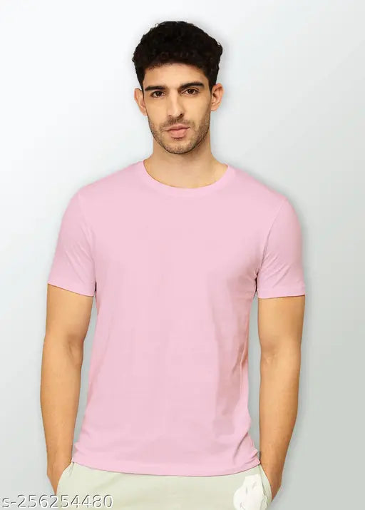 Nylon solid round neck half sleeves multi-color t-shirt, soft & breathable fabric for comfortable wear