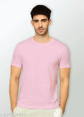 Nylon solid round neck half sleeves multi-color T-shirt, soft and breathable for comfortable wear