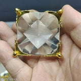 Clear glass Vastu pyramid for positivity, success, good luck & prosperity. Placed in Southwest or Southeast homes/offices. India-origin