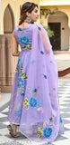 Printed Georgette sleeveless Anarkali gown, vibrant Indian fashion