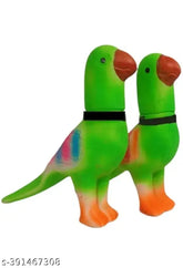 Green rubber net parrot sound toy set, chu chu sounds, big size tota for kids and home decoration