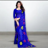 Light weight Chiffon saree with printed design and separate Art Silk blouse, perfect for enhancing beauty in fancy color