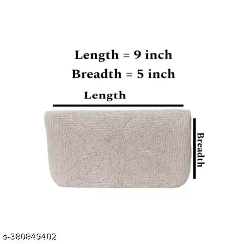 Embroidered net fabric, 2-compartment women's designer clutch purse. Modern women's accessory, free size (15in x 25in), originating from India