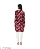 Digital printed velvet, three-quarter sleeve women's kurti for winters (M-XXL), vibrant floral design