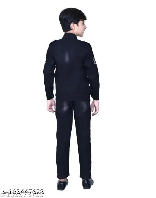 Black denim jackets, heavy wash, solid pattern, kids' suits with PUBG design, India
