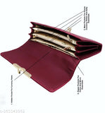 Faux leather hand clutch, 4 card slot, solid net pattern, perfect for women or girls, Indian-made, spacious and elegant