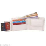 Faux leather bi-fold wallet, classic design for men's everyday carry, solid pattern, 2 compartments