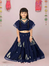 Embroidered georgette Lehenga Choli for 2-8 year old girls, Indian ethnic wear for parties and celebrations
