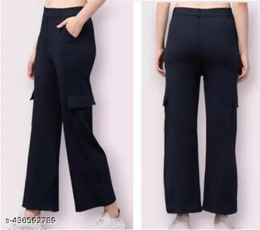 Cotton blend solid net party trousers for women, fashionable Indian fancy wear - S,M sizes