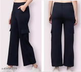 Cotton blend solid net party trousers for women, fashionable Indian fancy wear - S,M sizes
