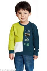 Cotton blend, printed full-sleeve sweatshirt for boys, ideal for kids aged 5-6 years