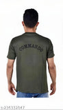 Indian Army Commando Cotton Blend T-shirt for men, short sleeves with printed net pattern. Men's t-shirt, size S to XXL, made in India