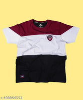 Men's colorblocked cotton short-sleeve t-shirt, trendy round neck design, comfortable for summer wear