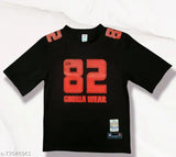 82 No Jersey black: premium cotton, three-quarter sleeve, XXL, imported Indian sportswear