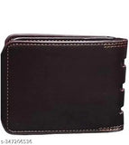 Genuine leather men's combo, solid canvas & leather, 2 compartments, free size (10cm x 11cm)